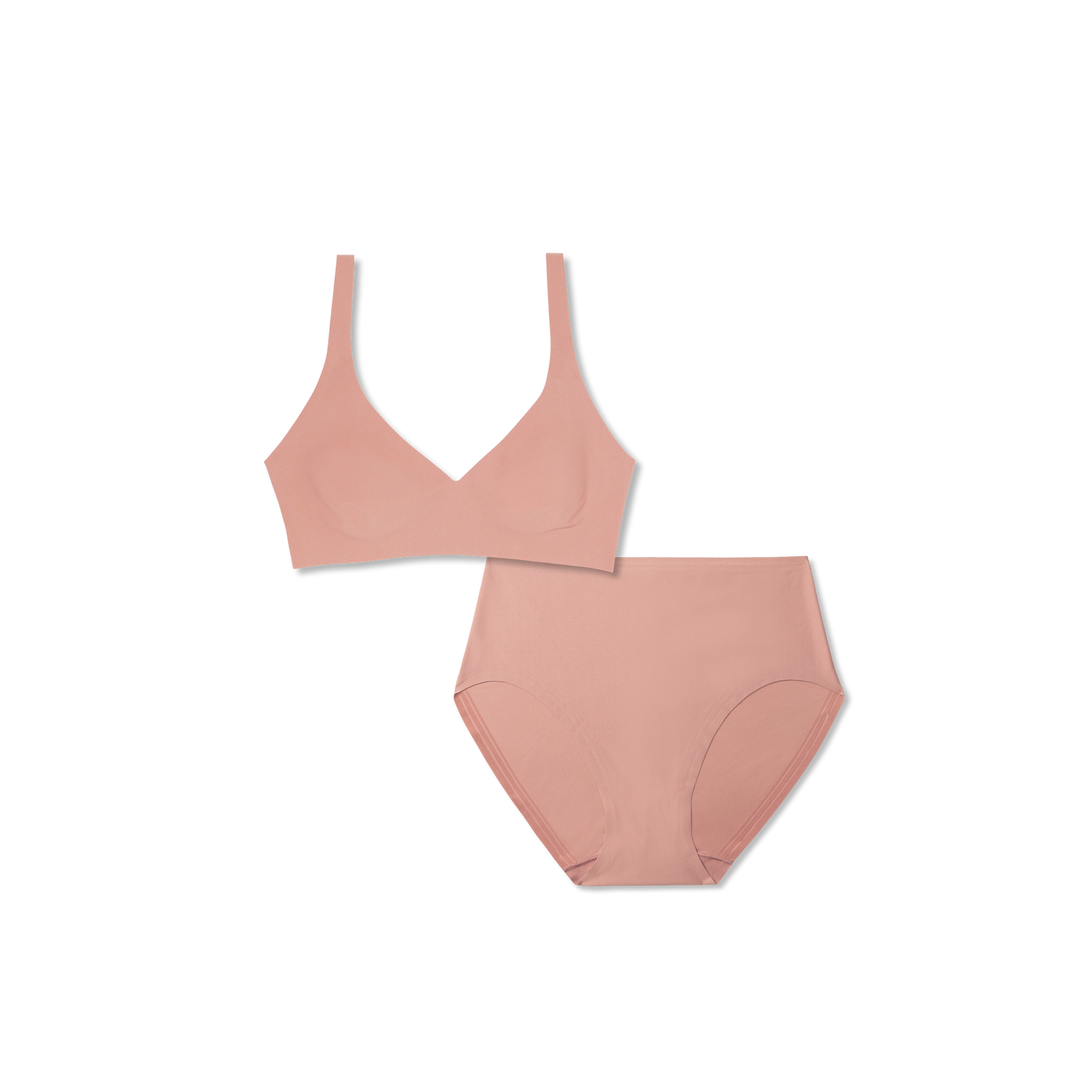 Women’s No Show Plunge Bralette + High Rise Brief - Coco Plum