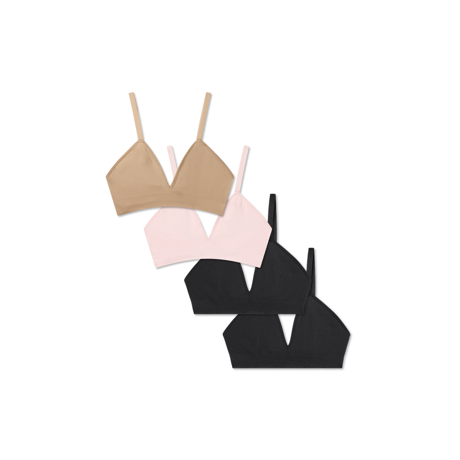 Women's Seamless Triangle Bralette 4-Pack - Stretch Support Shape