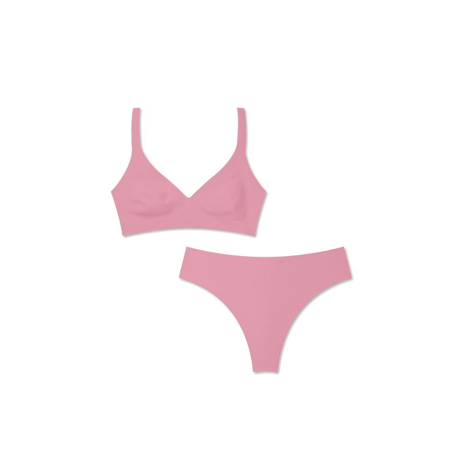 Women’s No Show Plunge Bralette + Thong Pack - Easy Shape