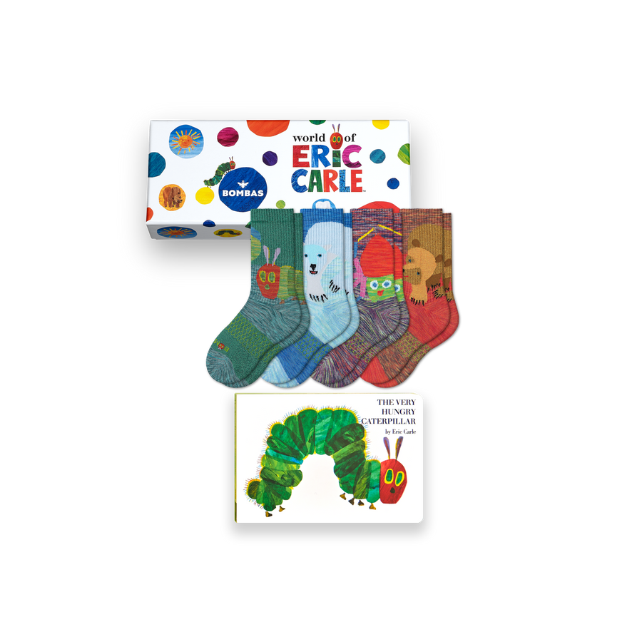 Youth Eric Carle Calf Sock 4-Pack Gift Box & Book - Daily Stash