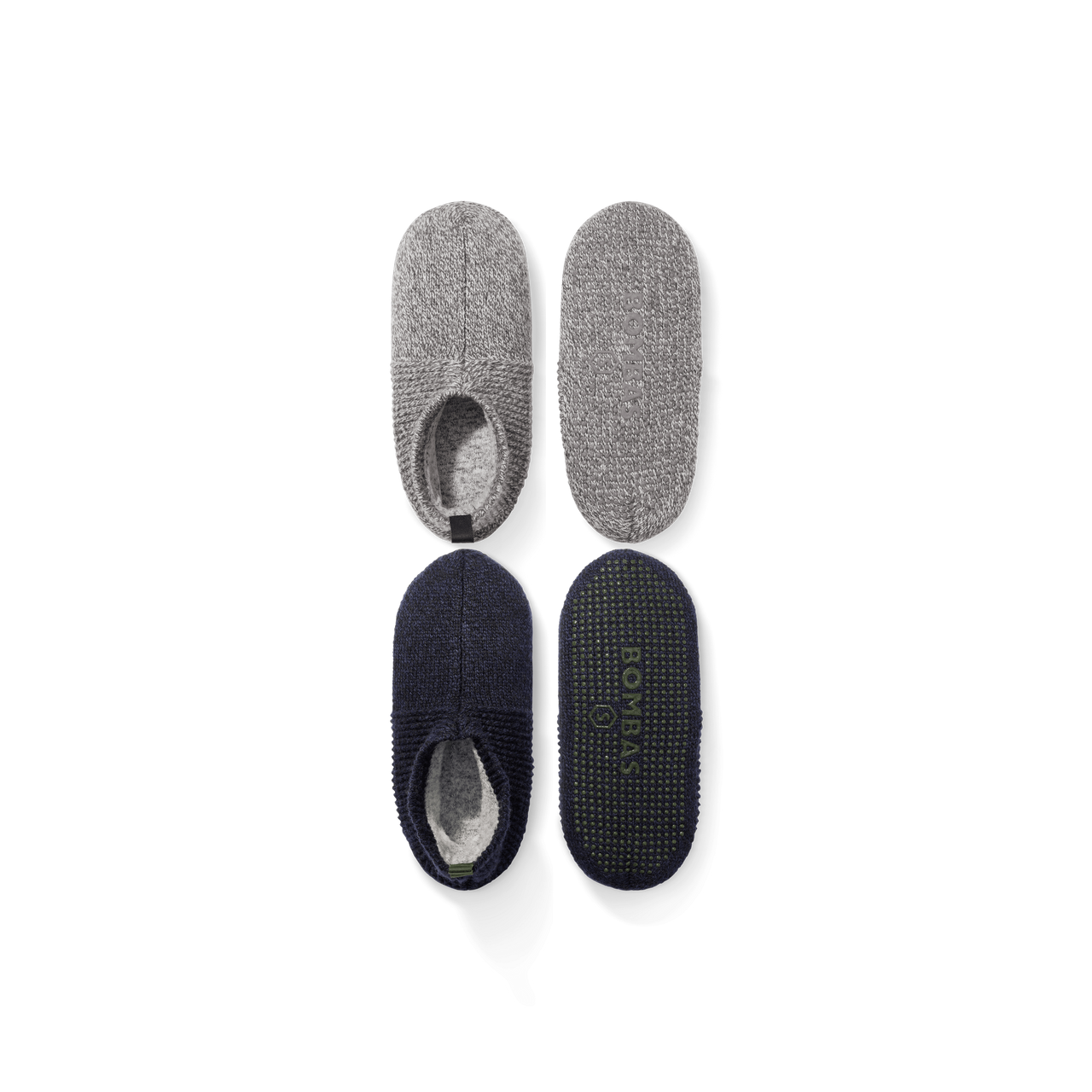 Gripper Slipper Grey Navy Mix 2-Pack L