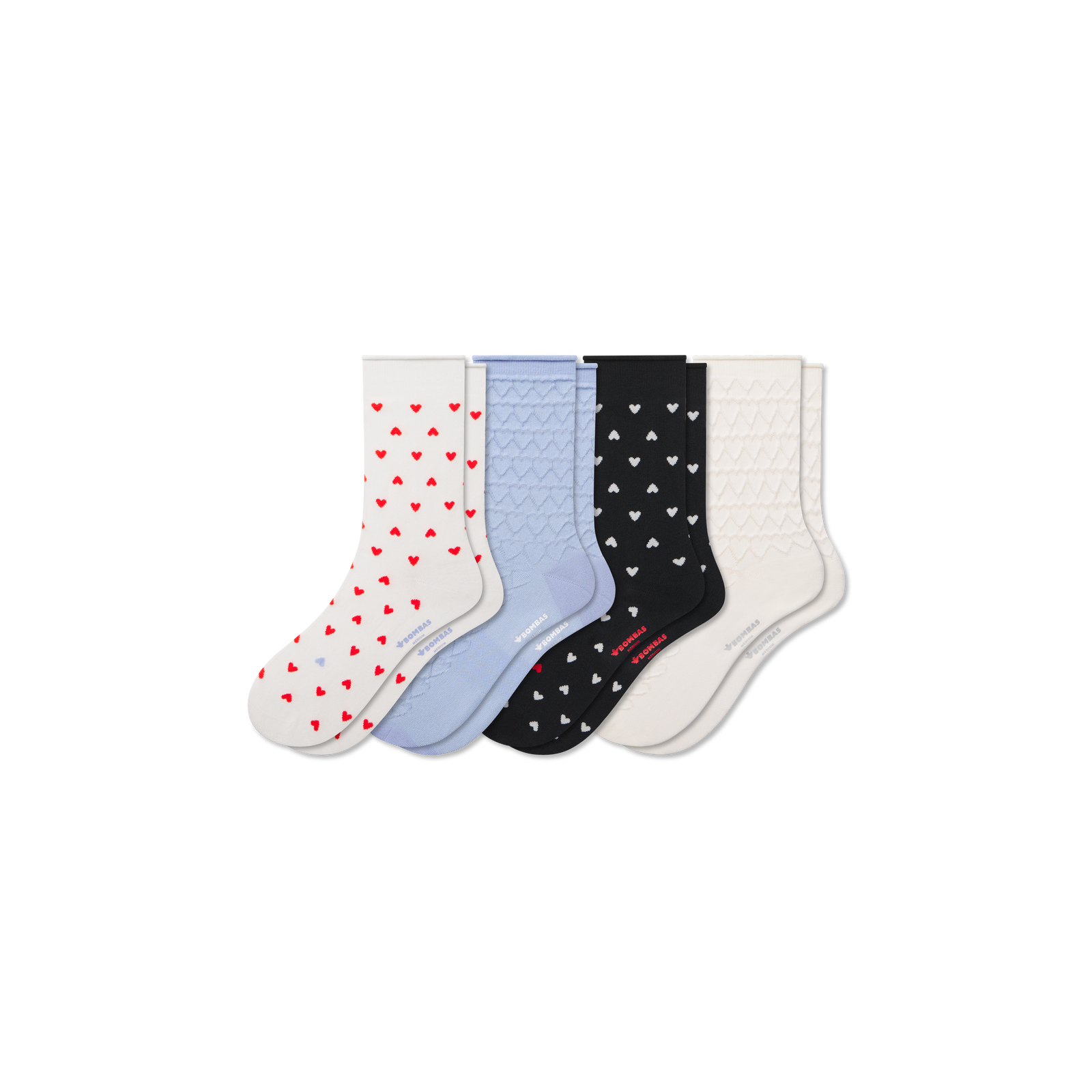 Women’s Valentine’s Half Calf Sock 4-Pack - Heart Mix L