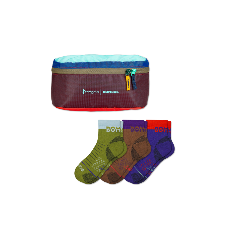 Women's Merino Wool Blend Hiking Quarter Sock 3-Pack & Cotopaxi Fanny Pack - Weekend Stash