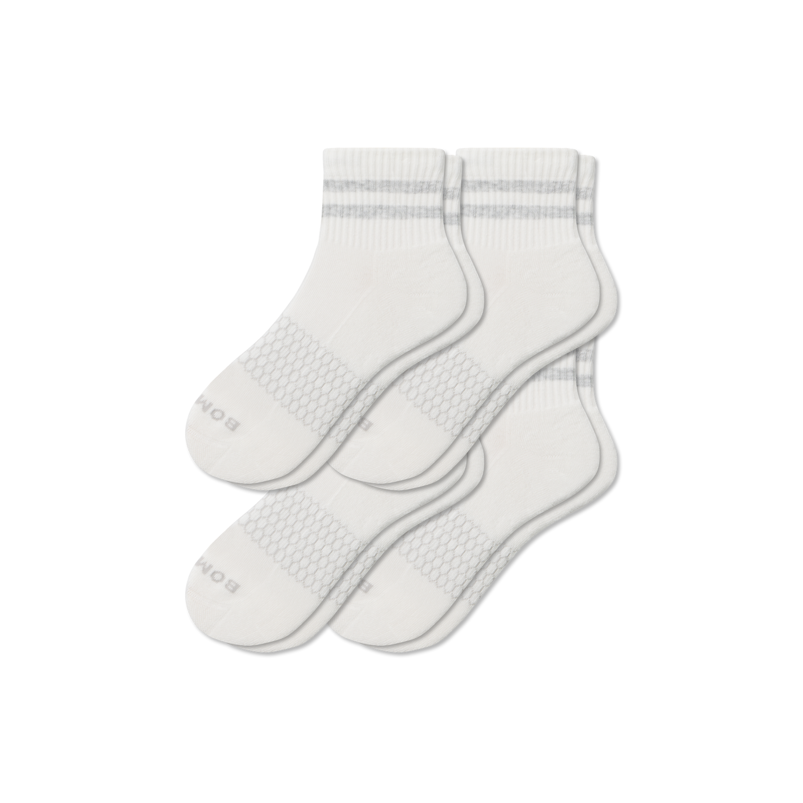 Men's Vintage Stripes Quarter Sock 4-Pack - Light Grey L