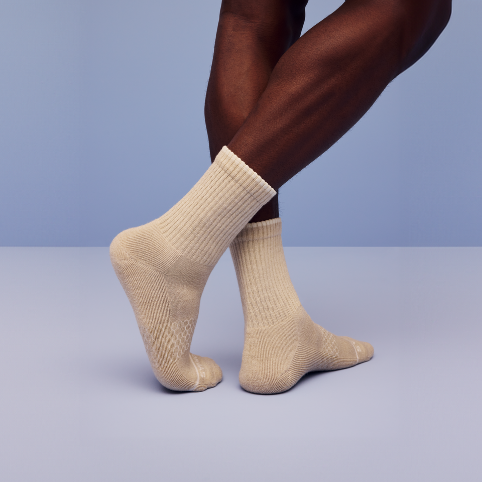 Merino Wool Blend Half Calf Socks - Khaki MO [LIFESTYLE] [8625]