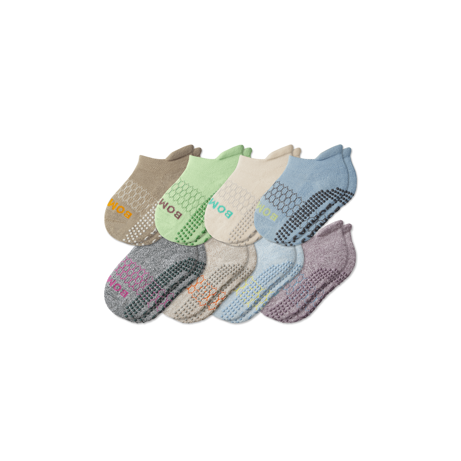 Toddler Gripper Ankle Sock 8-Pack Mango Moss Mix L