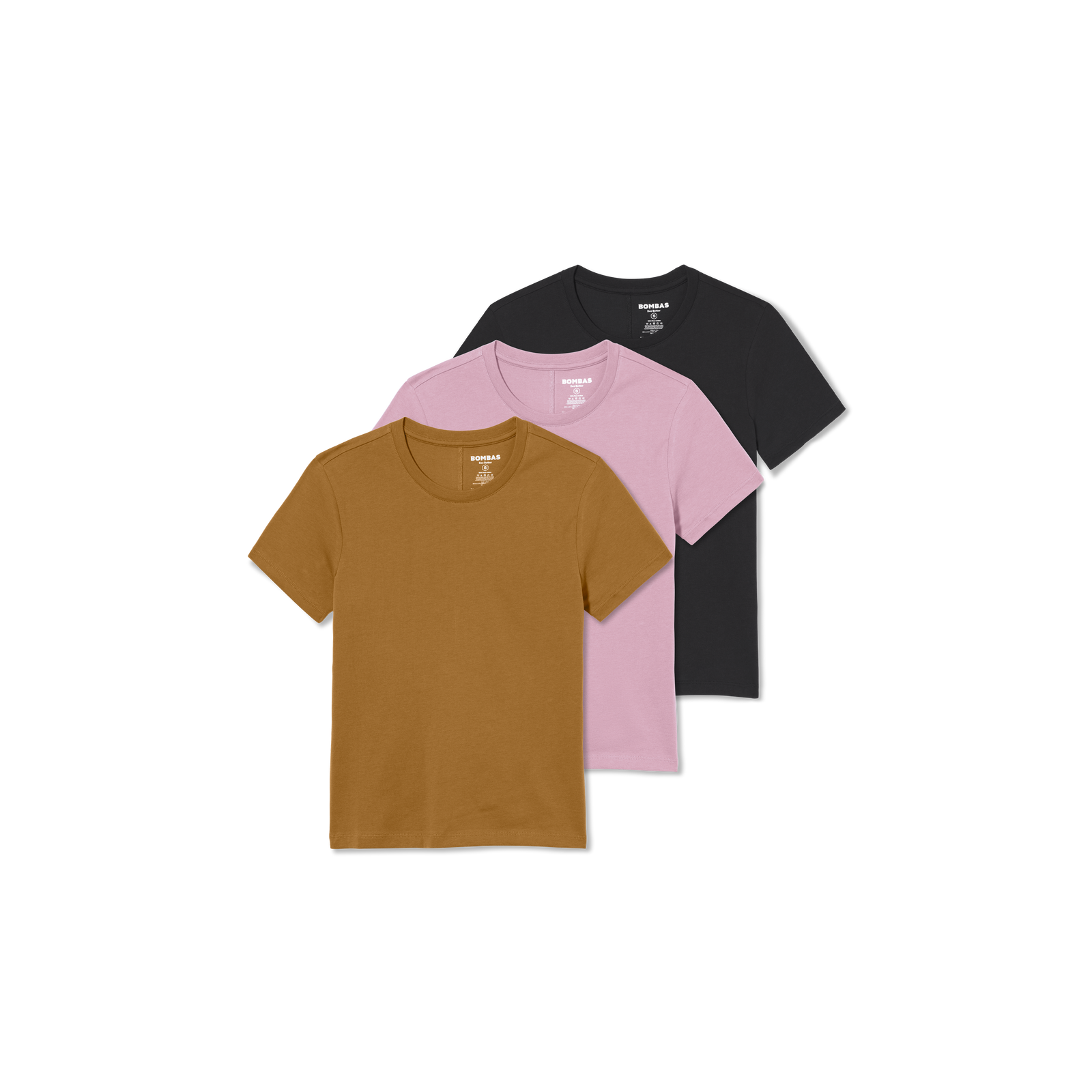 Women's Pima Cotton Slim Crew Neck 3-Pack - Mauve Canteen Black Mix L