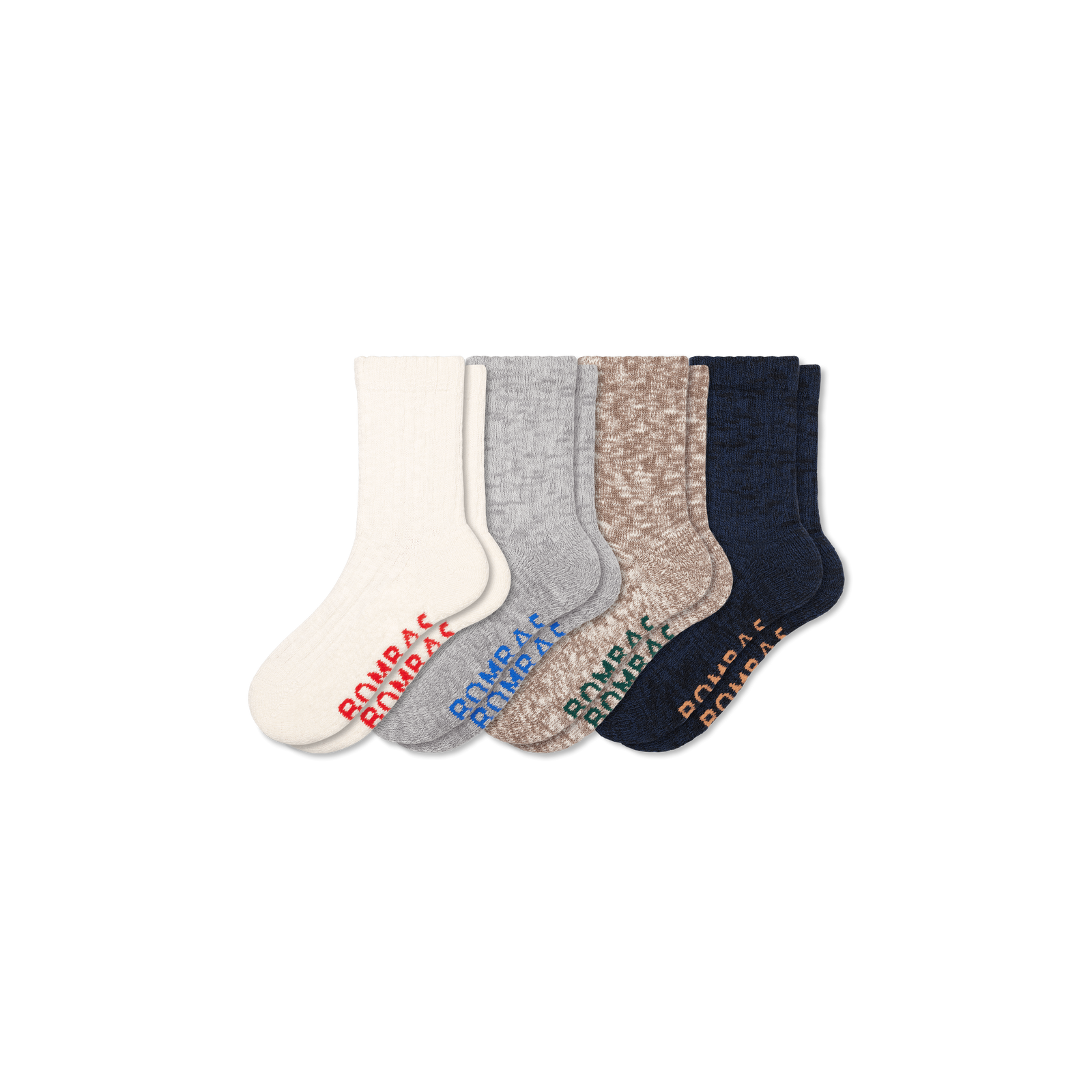Women's Chunky Ragg Half Calf Sock 4-Pack - Meteor Cream Mix L