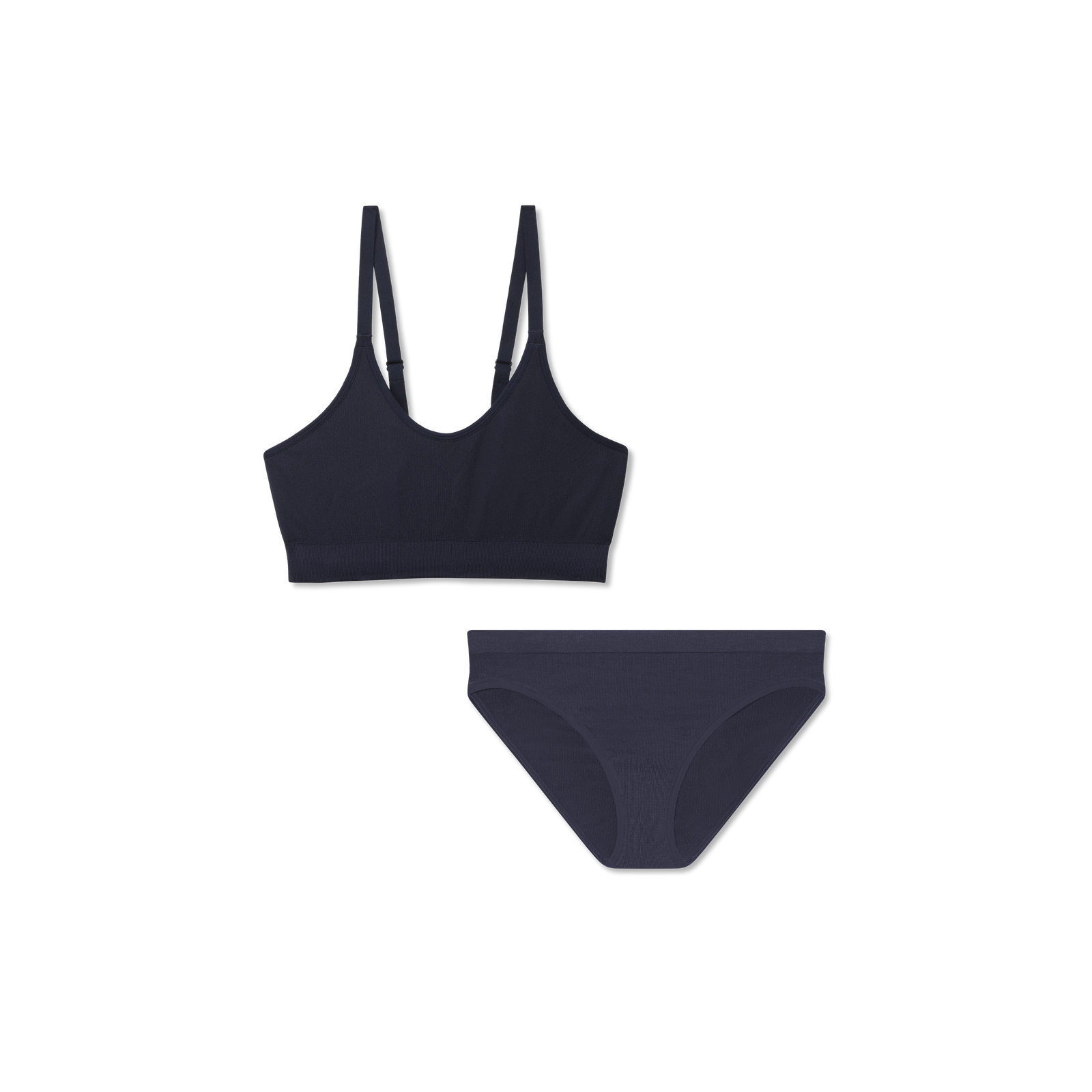 Women's Seamless Scoop Bralette + Bikini - Midnight Navy L