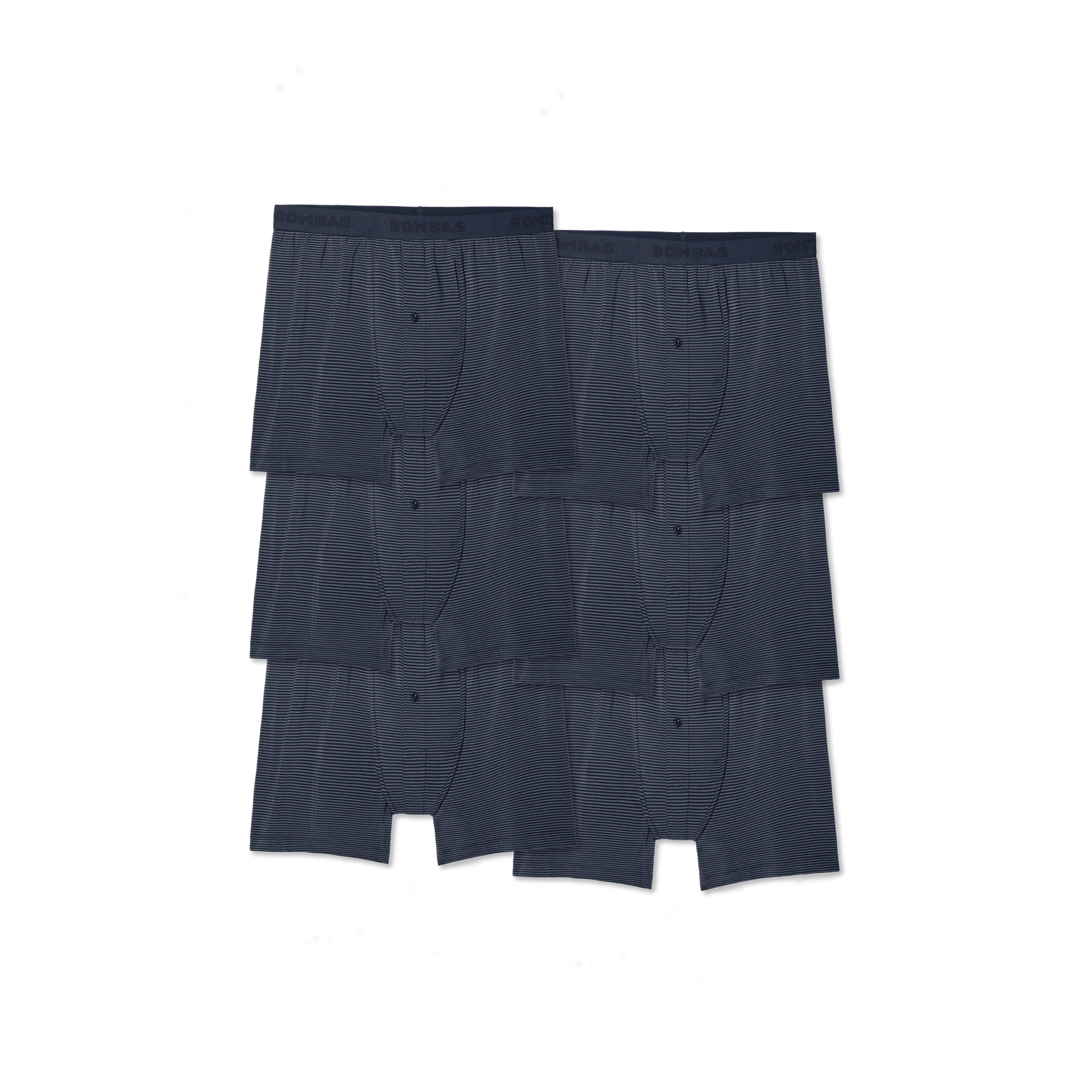 Men's Cotton Modal Blend Boxer 6-Pack - Midnight Stripe Pack L