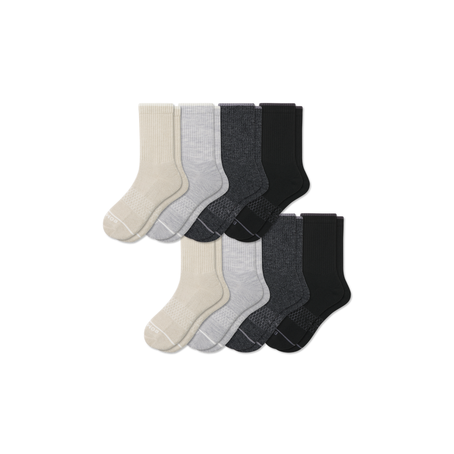 Men's Merino Wool Blend Half Calf Sock 8-Pack - Active Hike Support
