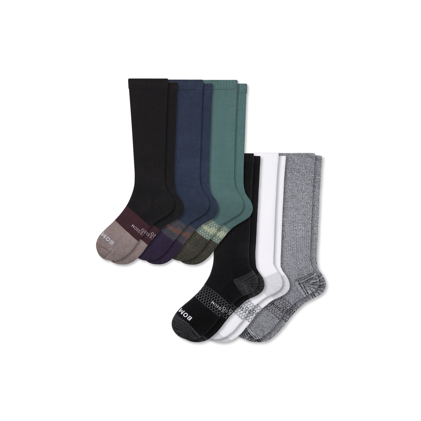 Men's Everyday Compression Sock 6-Pack (15-20mmHg) - Moonlight Neutrals Mix L