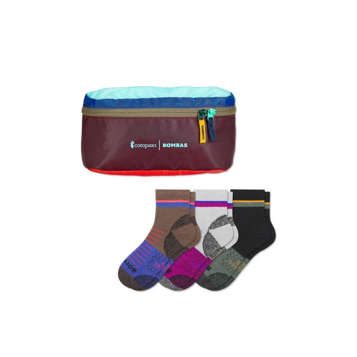 Men's Hiking Quarter Sock 3-Pack & Cotopaxi Fanny Pack - Moss Mix