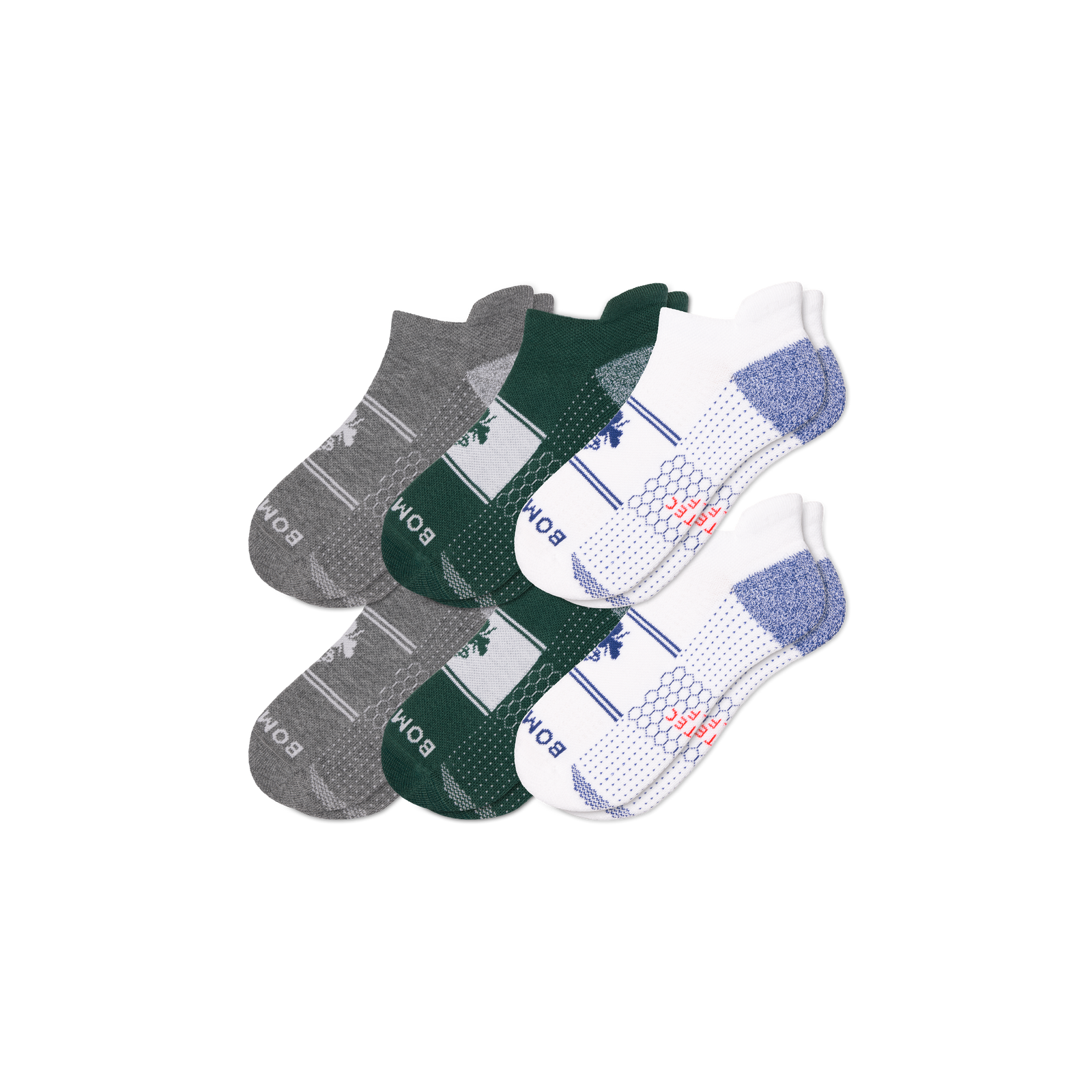 Men's Golf Ankle Sock 6-Pack - mountain blue mix L