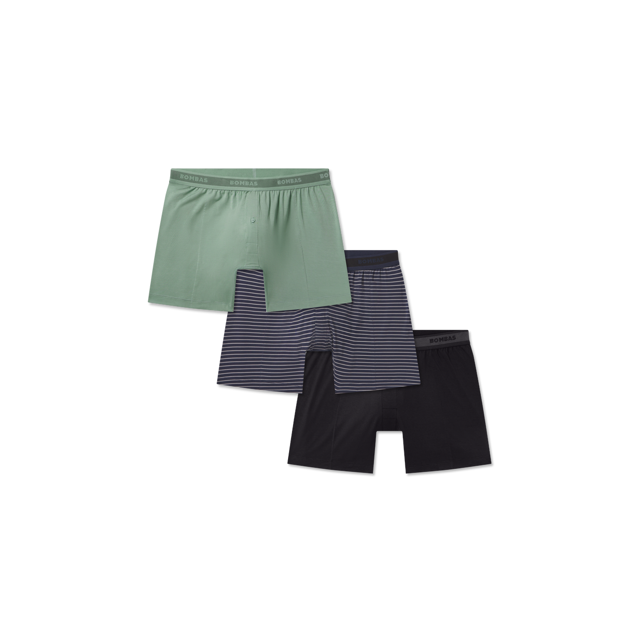 Men's Soft Flex Slim Boxer 3-Pack - Navy Sage Black Mix L