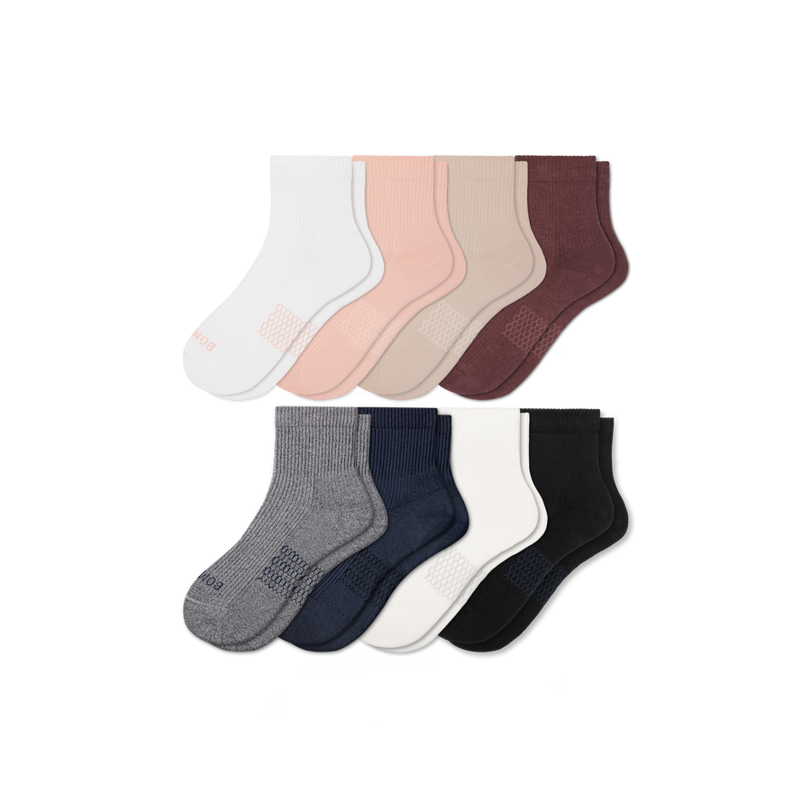 Women's Modern Rib Quarter Sock 8-Pack - Modern Studio Move