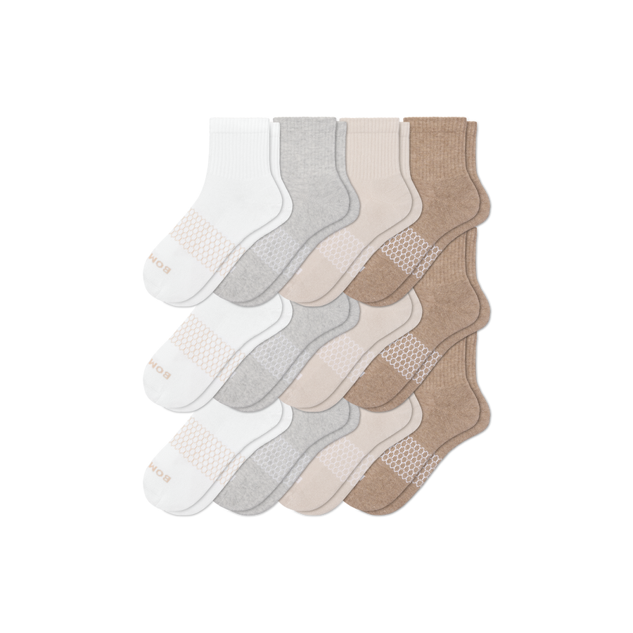 Women's Quarter Sock 12-Pack - Modern Lounge Step