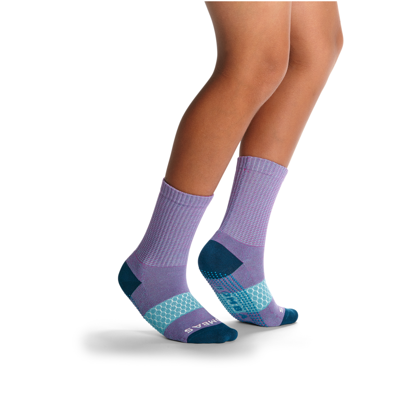 Youth Microstripe Gripper Calf Sock 4-Pack - pine-purple-mix - 2