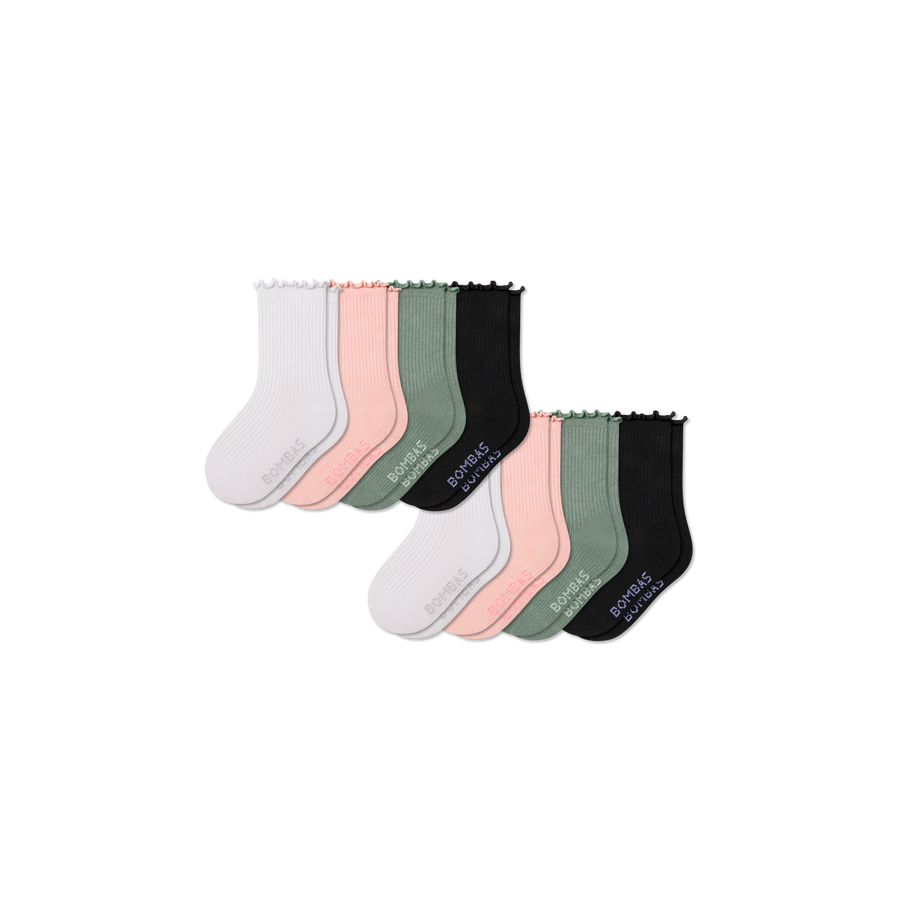 Junior Ruffle Rib Calf Sock 8-Pack - Fresh Studio Cushion