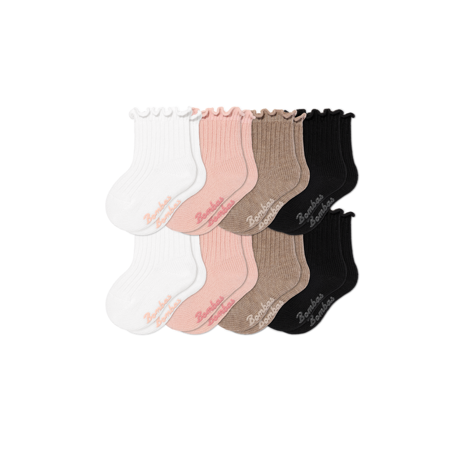 Baby Ruffle Rib Calf Sock 8-Pack (6-12 Months) - Classic Ankle Support