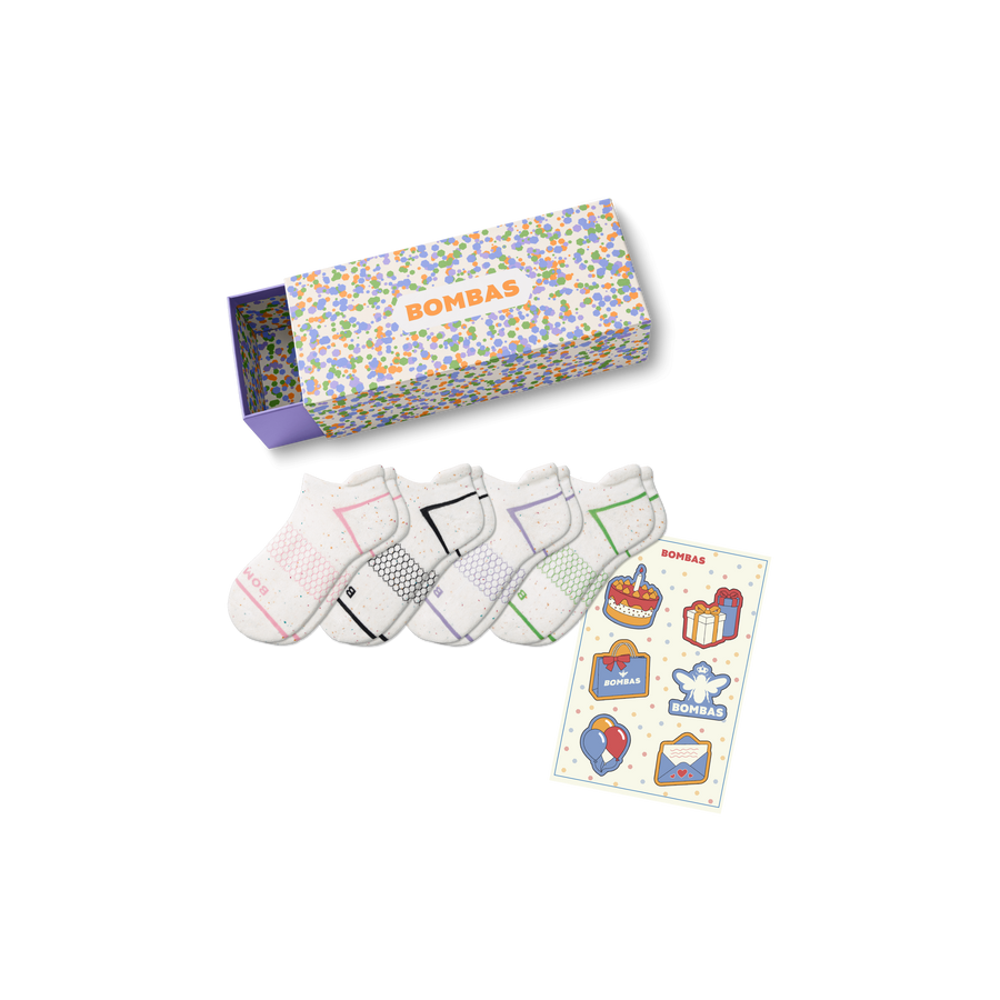 Women's Confetti Ankle Sock 4-Pack Gift Box - Ready Drawer Carry