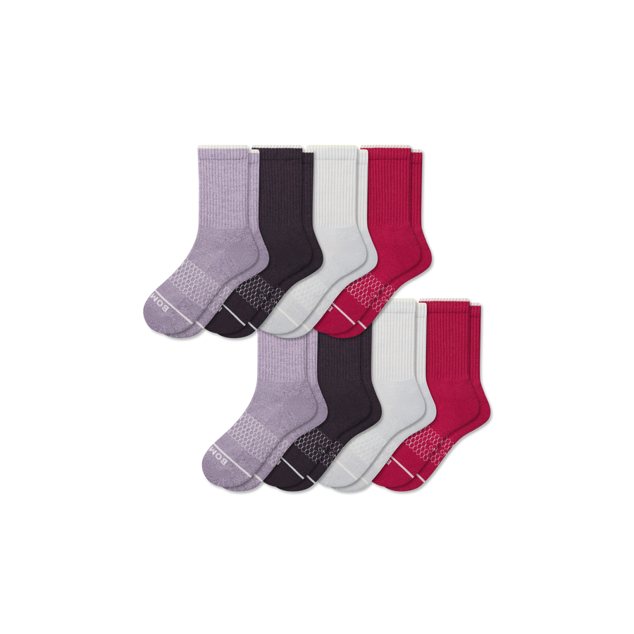 Women's Merino Wool Blend Half Calf Sock 8-Pack - Cushion Home Comfort