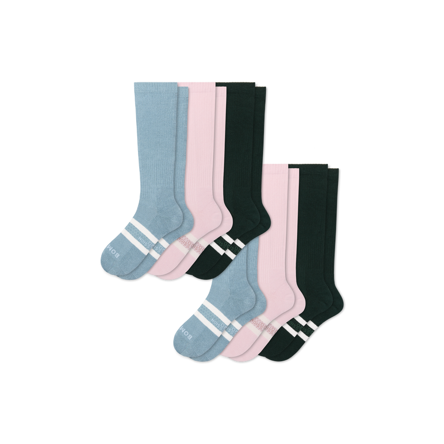 Women's Everyday Compression Knee High Sock 6-Pack (15-20mmHg) - Steady Recovery Fit