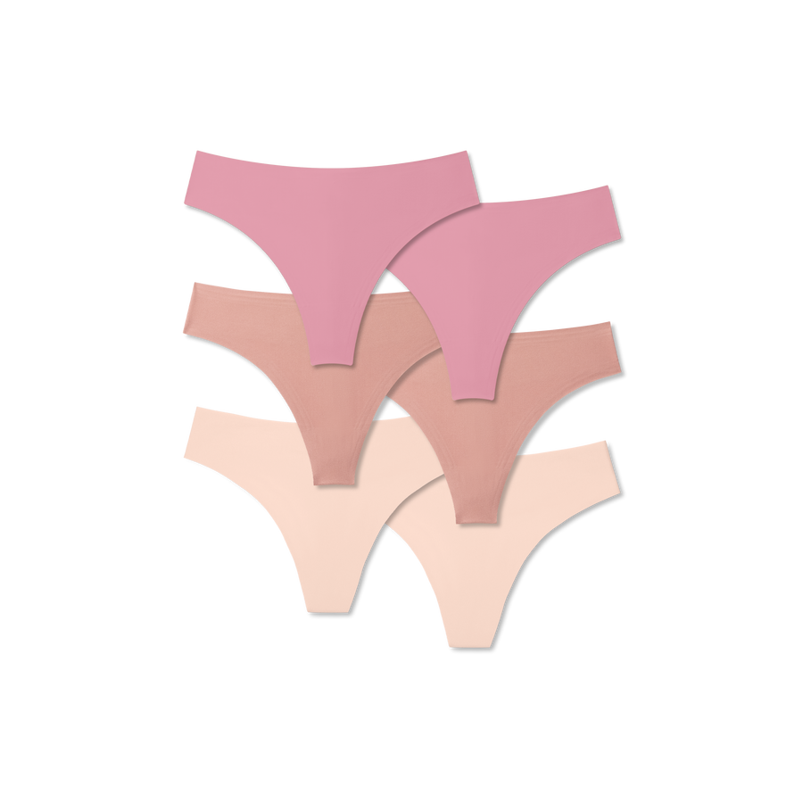 Women's No Show Thong 6-Pack - Easy Ease Base