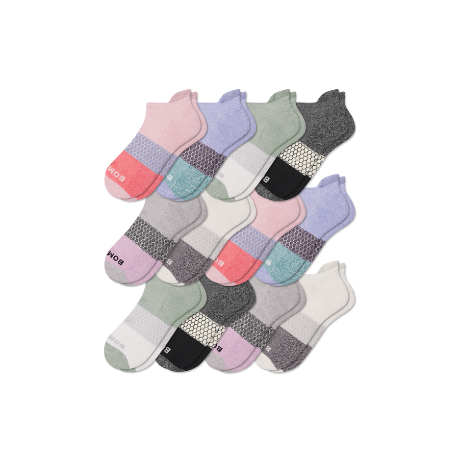 Women's Tri-Block Ankle Sock 12-Pack - Smooth Hike Pair