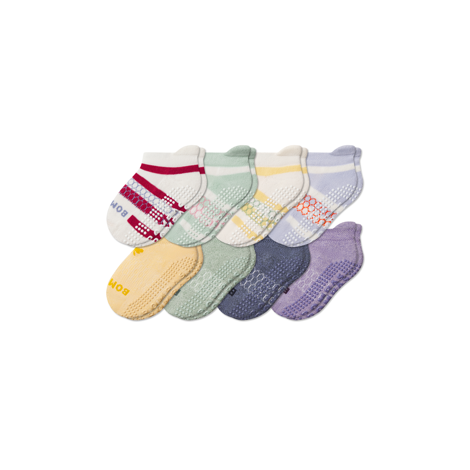 Toddler Gripper Ankle Sock 8-Pack - Sage Blue Mix L