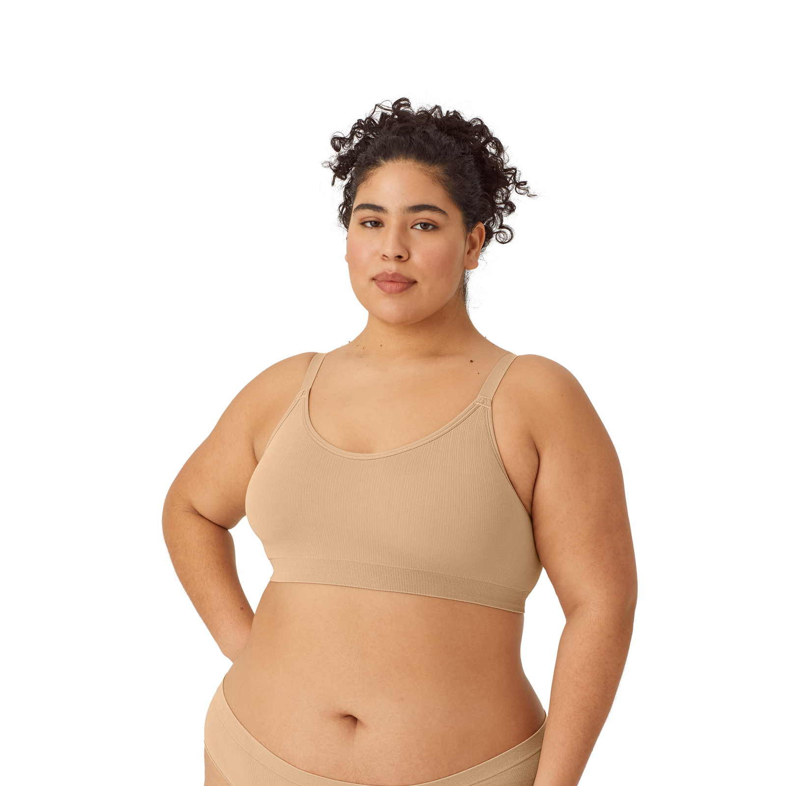Ribbed Seamless Bralette Sandcastle WO1 Plus