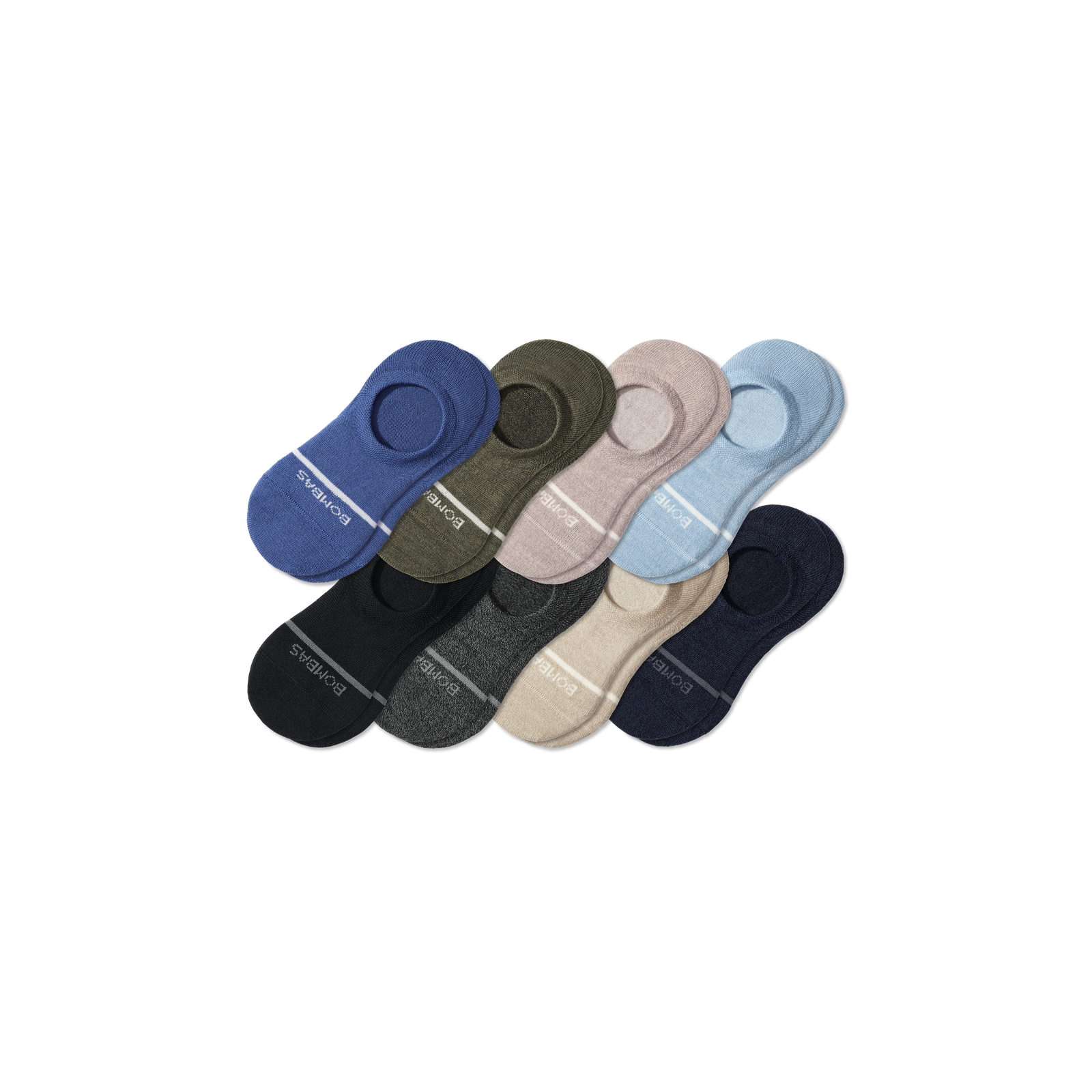 Lightweight Merino Wool Blend No Show Sock 8-Pack - Seagrass Heather Mix