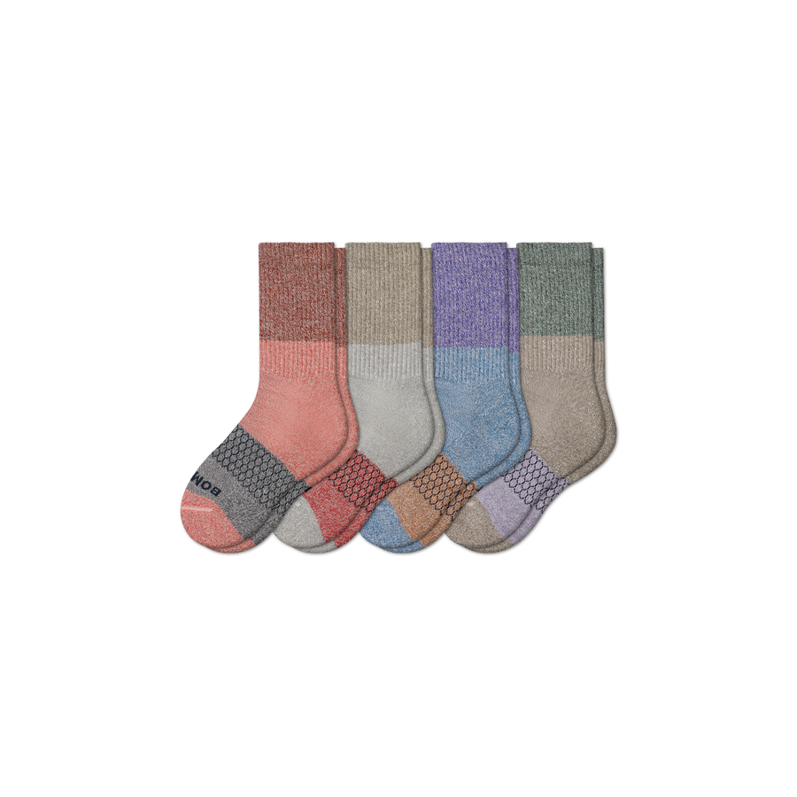 Youth Tri-Block Calf Sock 4-Pack - Breathable Lounge Move