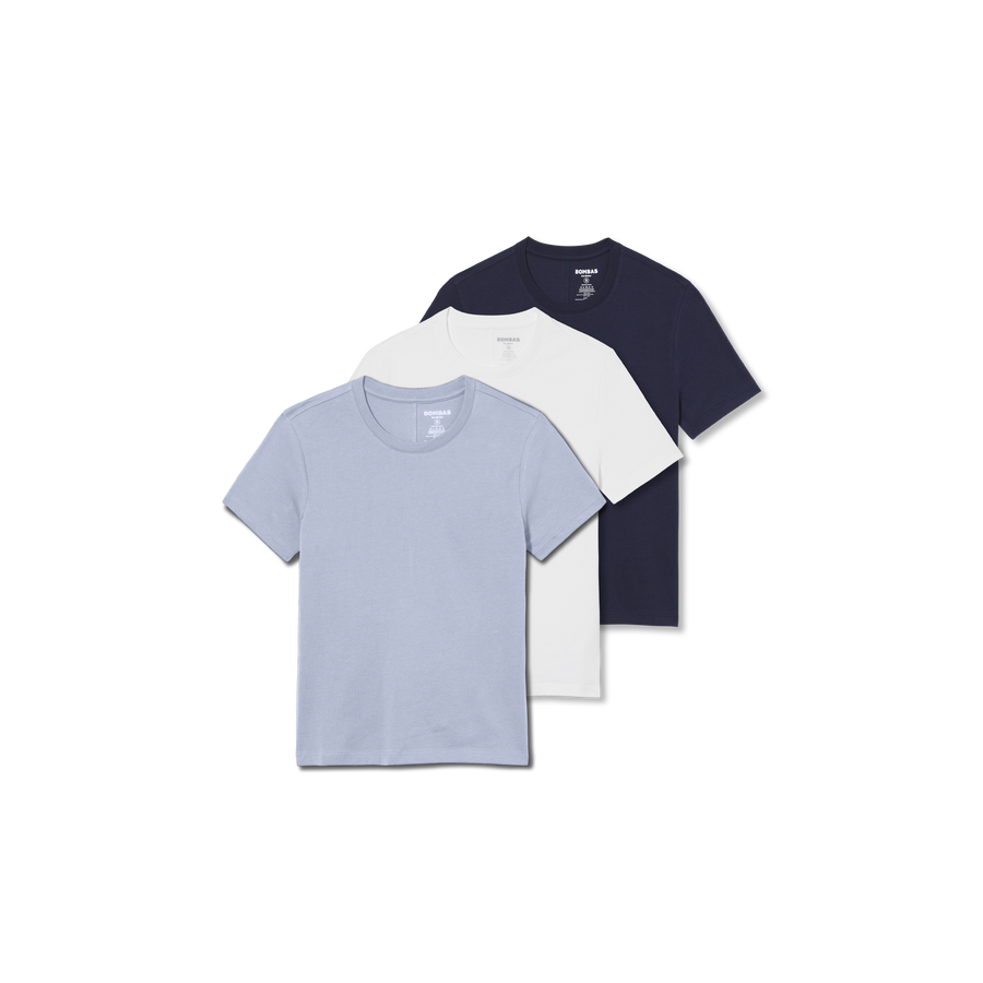 Women's Pima Cotton Slim Crew Neck T-Shirt 3-Pack - Travel Layer