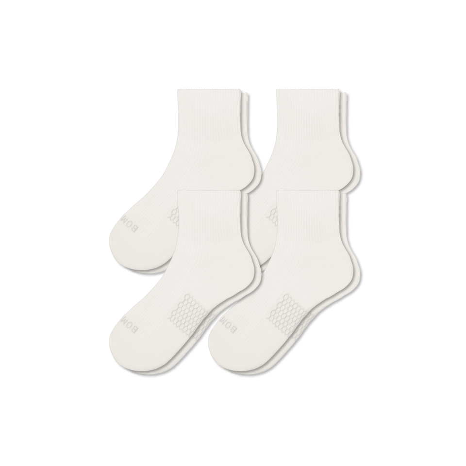 Modern Rib Quarter Sock 4-Pack - Soft White L