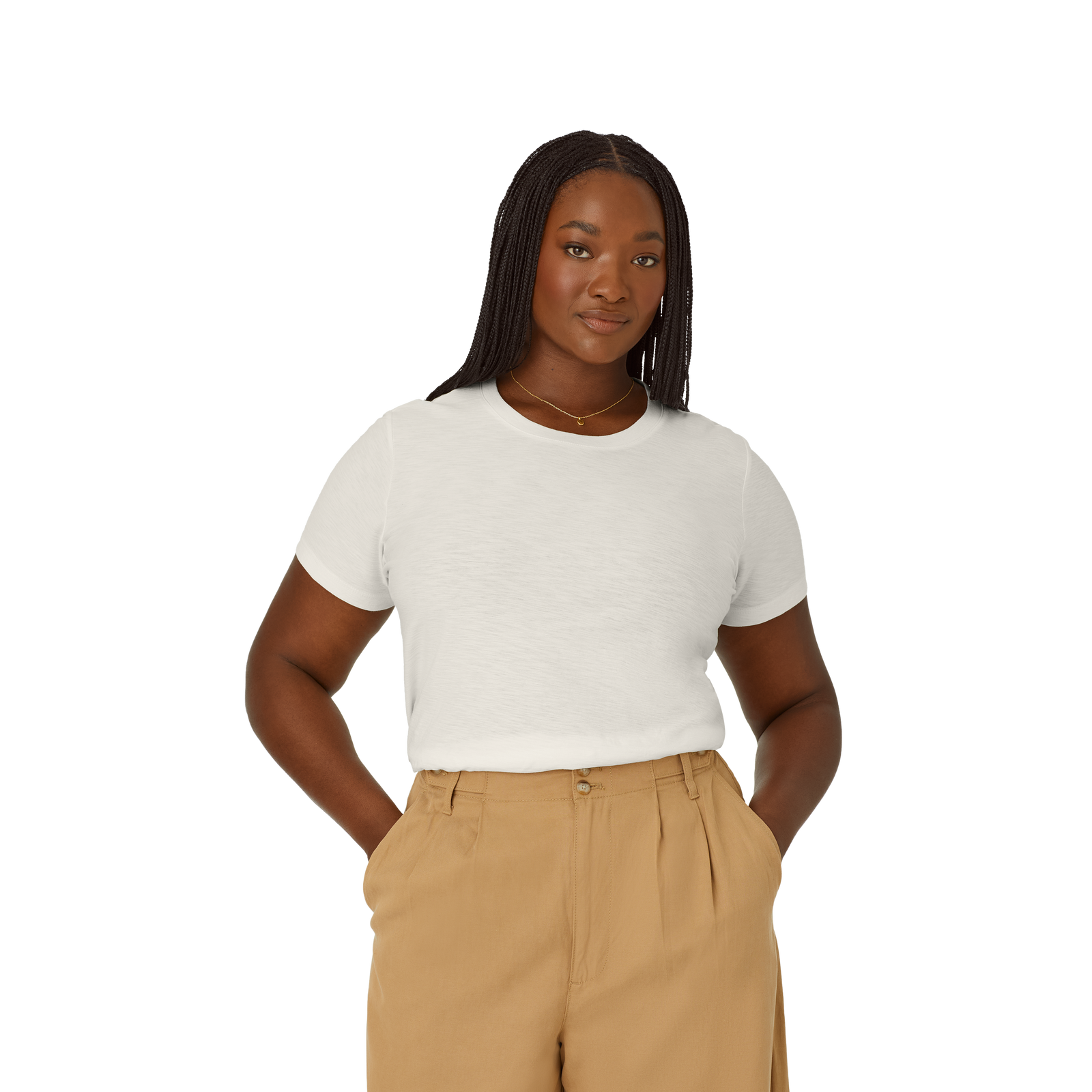 Air Slub Crew Neck T-Shirt Soft White WO4