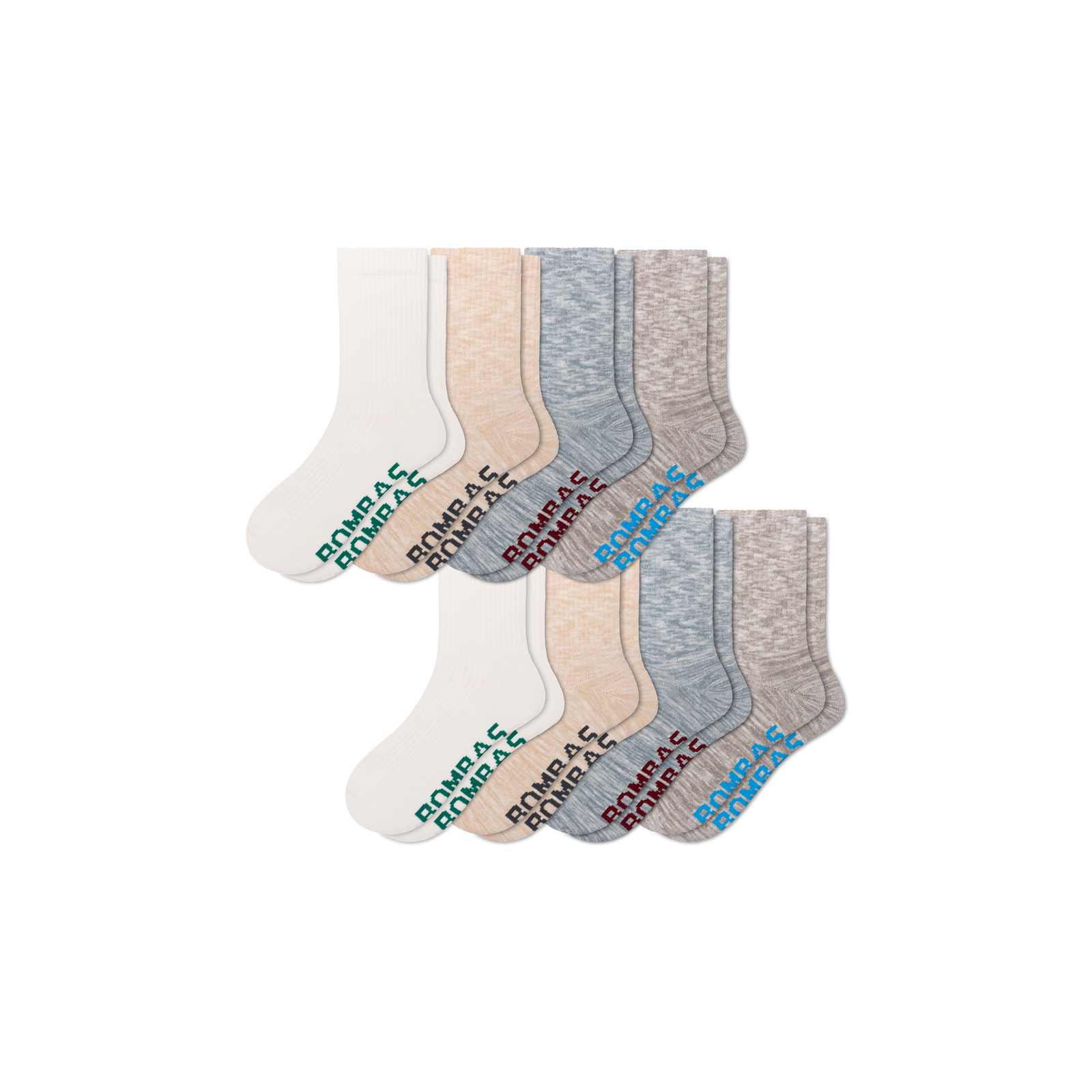 Women's Summer Ragg Half Calf Sock 8-Pack - storm mix L