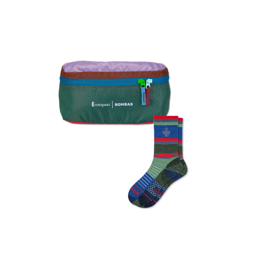 Cotopaxi x Bombas Merino Wool Blend Hiking Calf Sock & Fanny Pack - Family Drawer Choice