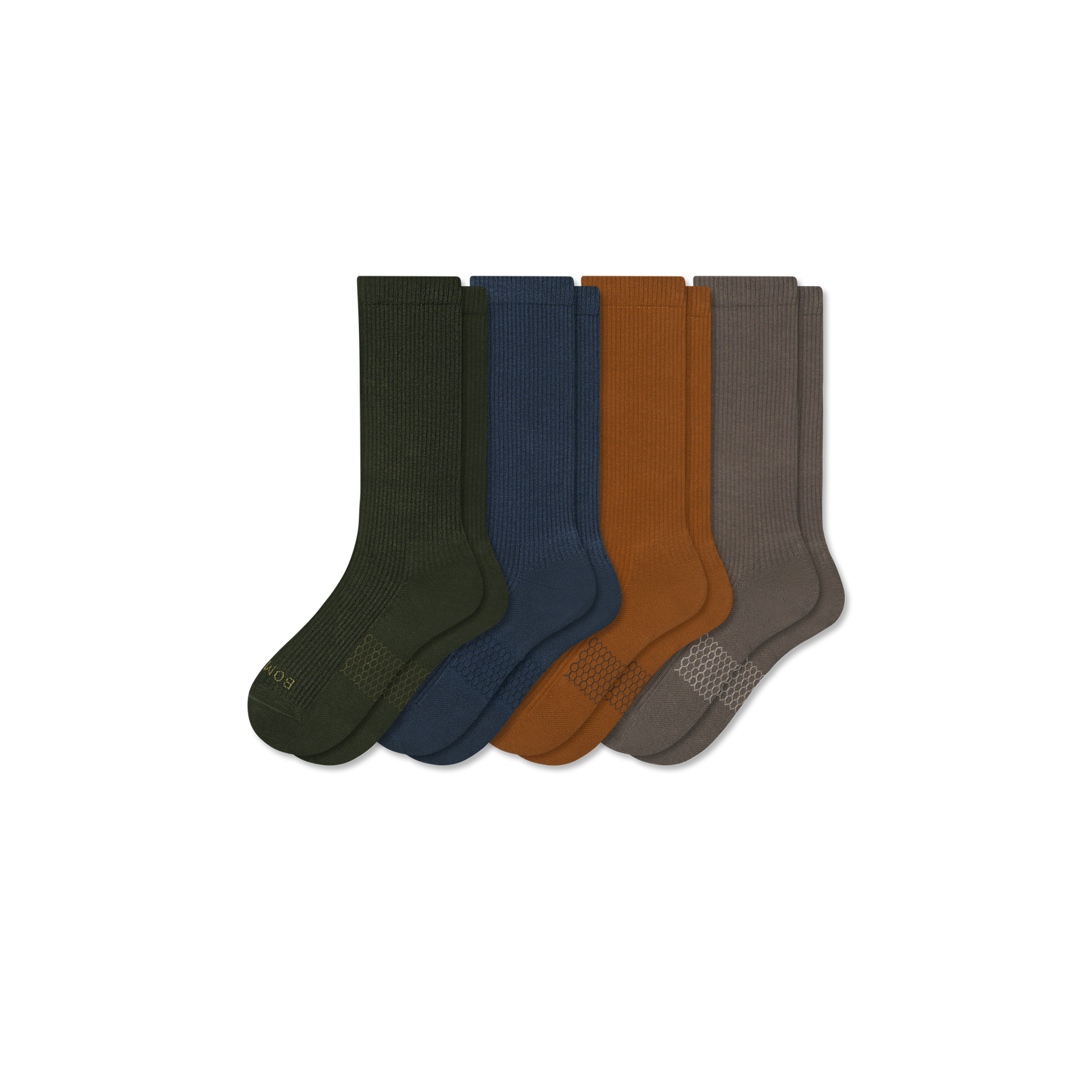 Men's Modern Rib Calf Sock 4-Pack - toffee moonlight mix L
