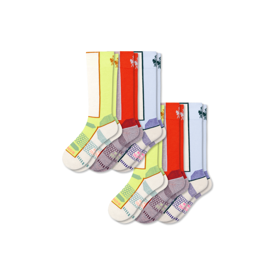 Youth Mid-Cushion Merino Wool Blend Ski & Snowboard Sock 6-Pack - Hike Cushion