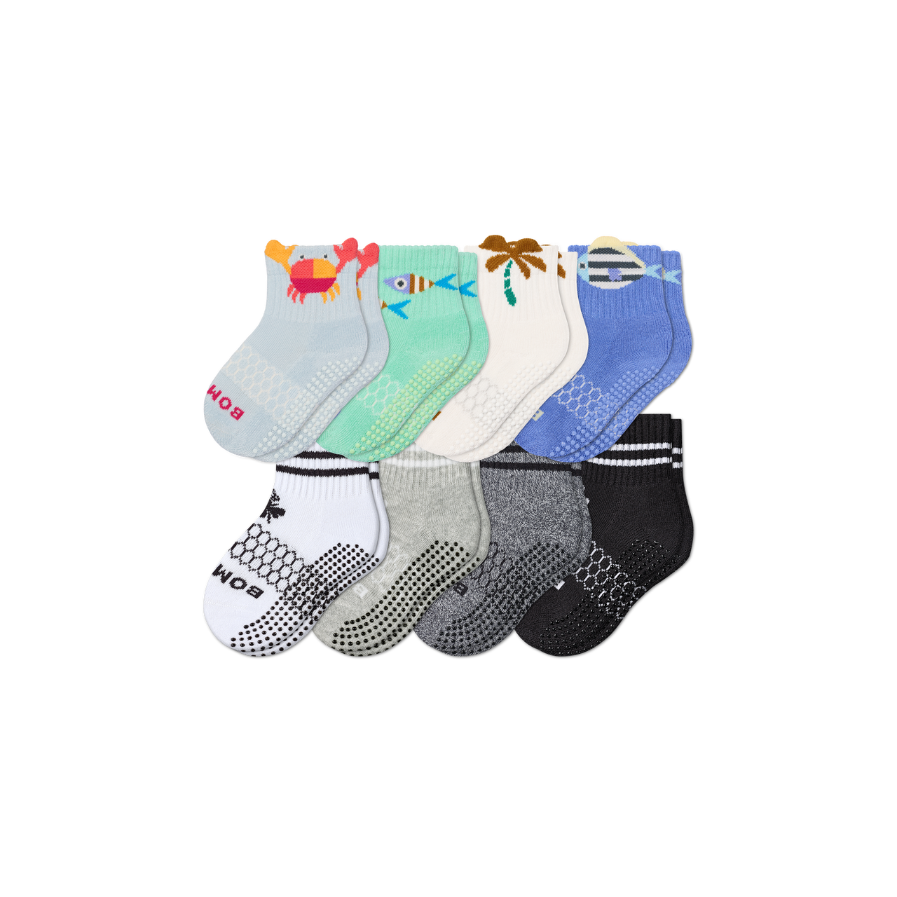 Toddler Gripper Calf Sock 8-Pack - tropical originals mix L