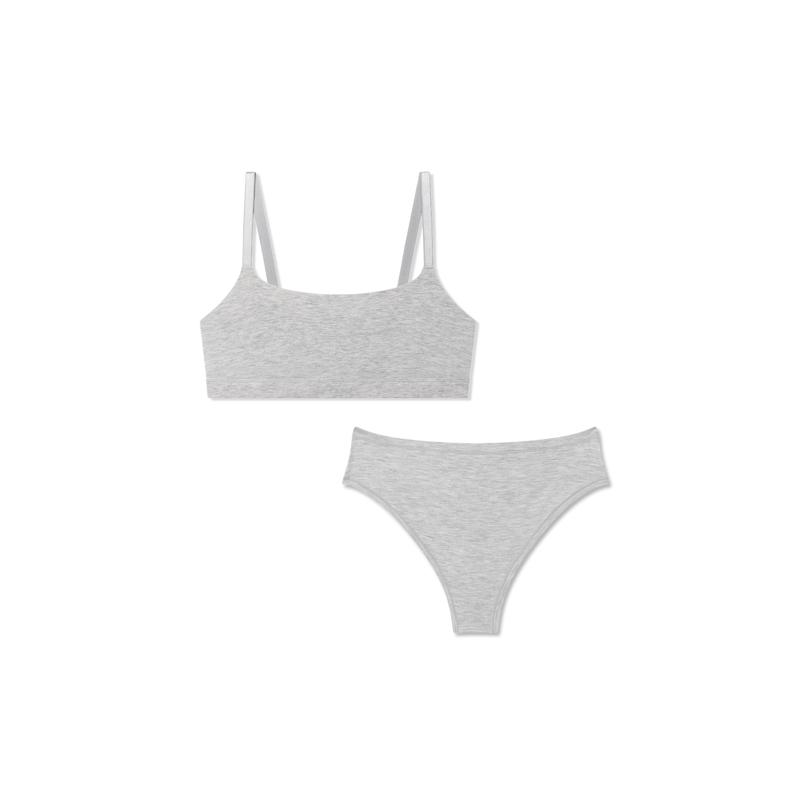 Womenâ€™s Super Soft Bralette + Thong Pack - Varsity Grey Heather L