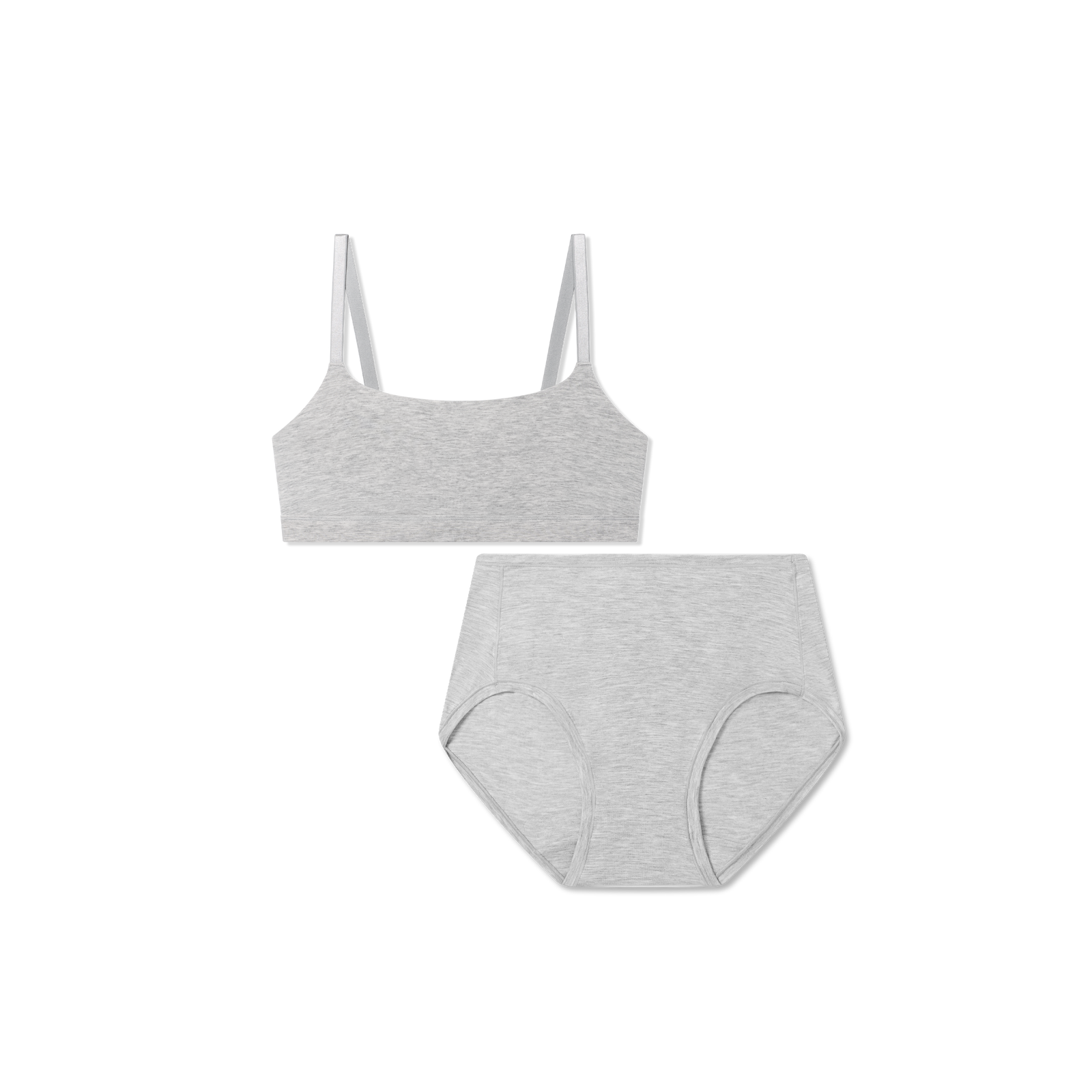 Womenâ€™s Super Soft Bralette + High Rise Brief Pack - Varsity Grey Heather L