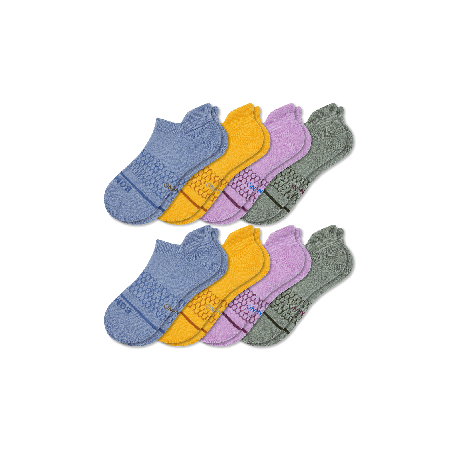 Youth Merino Ankle Sock 8-Pack - Violet Mix L