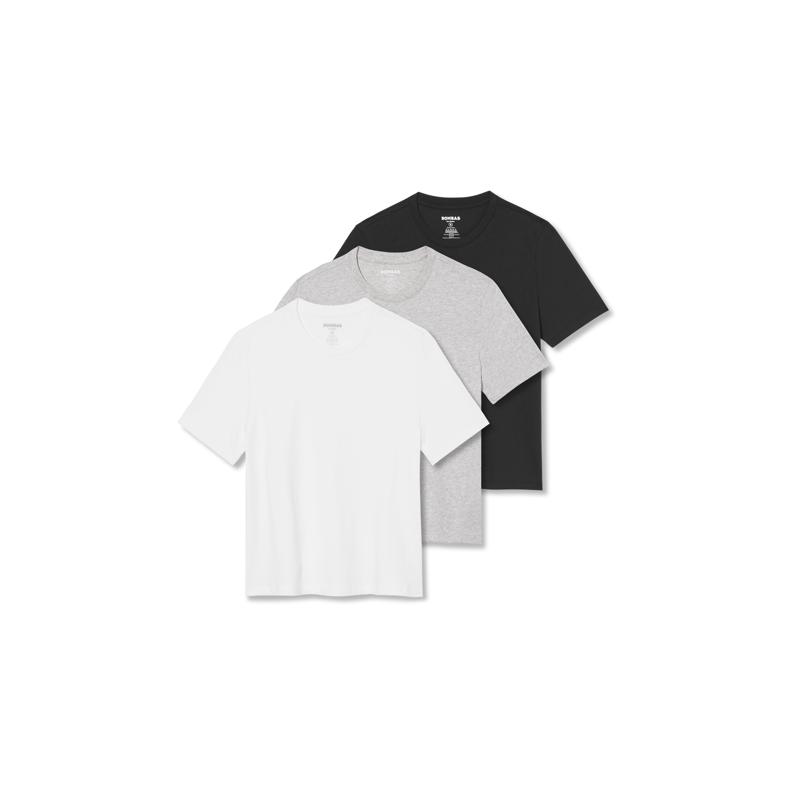 Women's Pima Cotton Crew Neck T-Shirt 3-Pack - White Black Grey Mix L