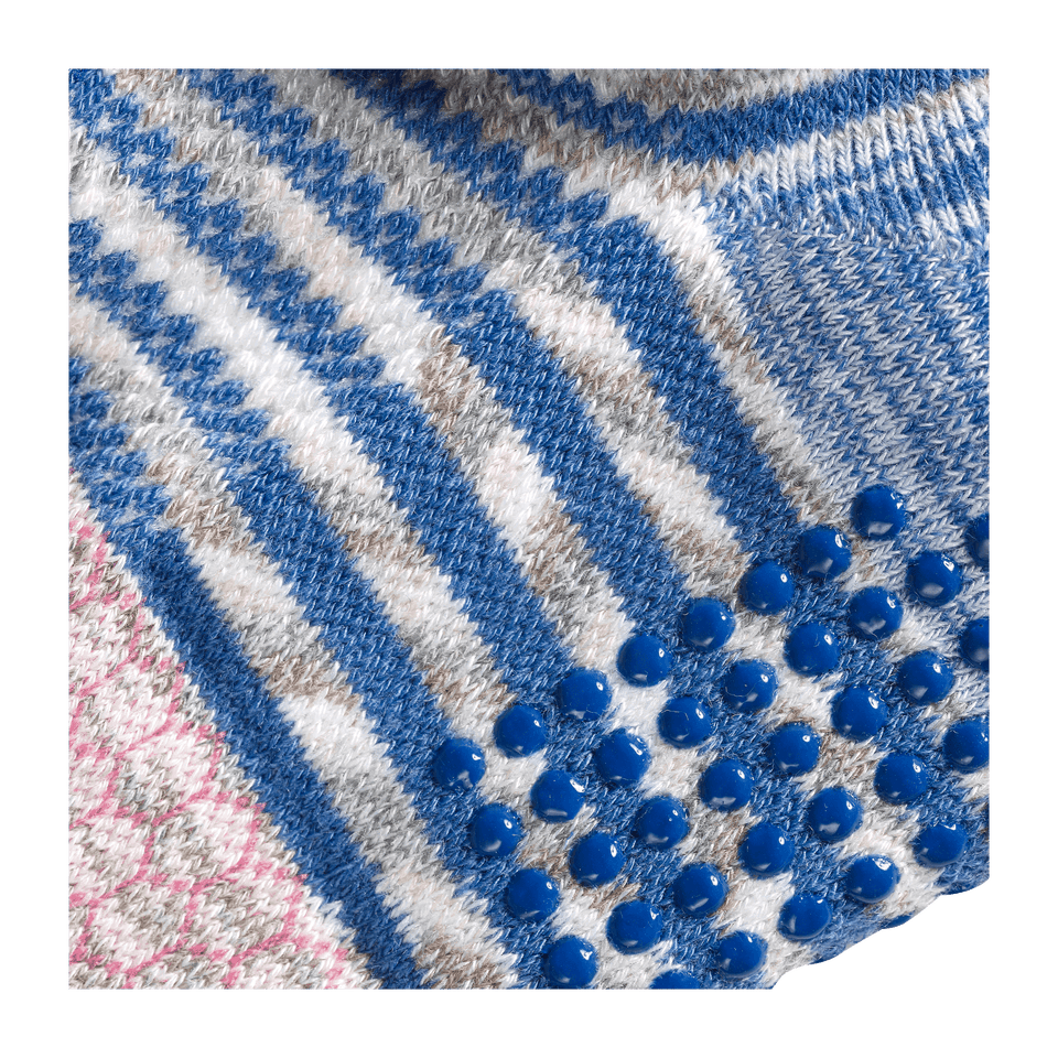 Performance Gripper Ankle Socks - White / Deep Ocean Detail [4787]