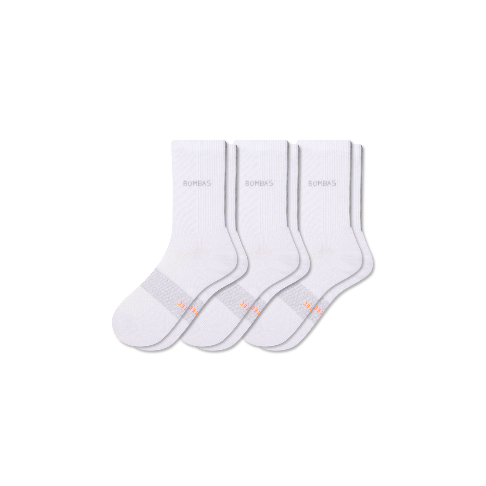 Lightweight Athletic Half Calf Sock 3-Pack - White