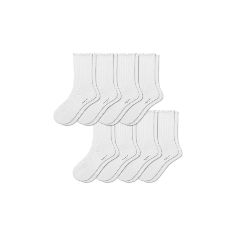 Women's Ruffle Rib Half Calf Sock 8-Pack - Fresh Hike Rotation