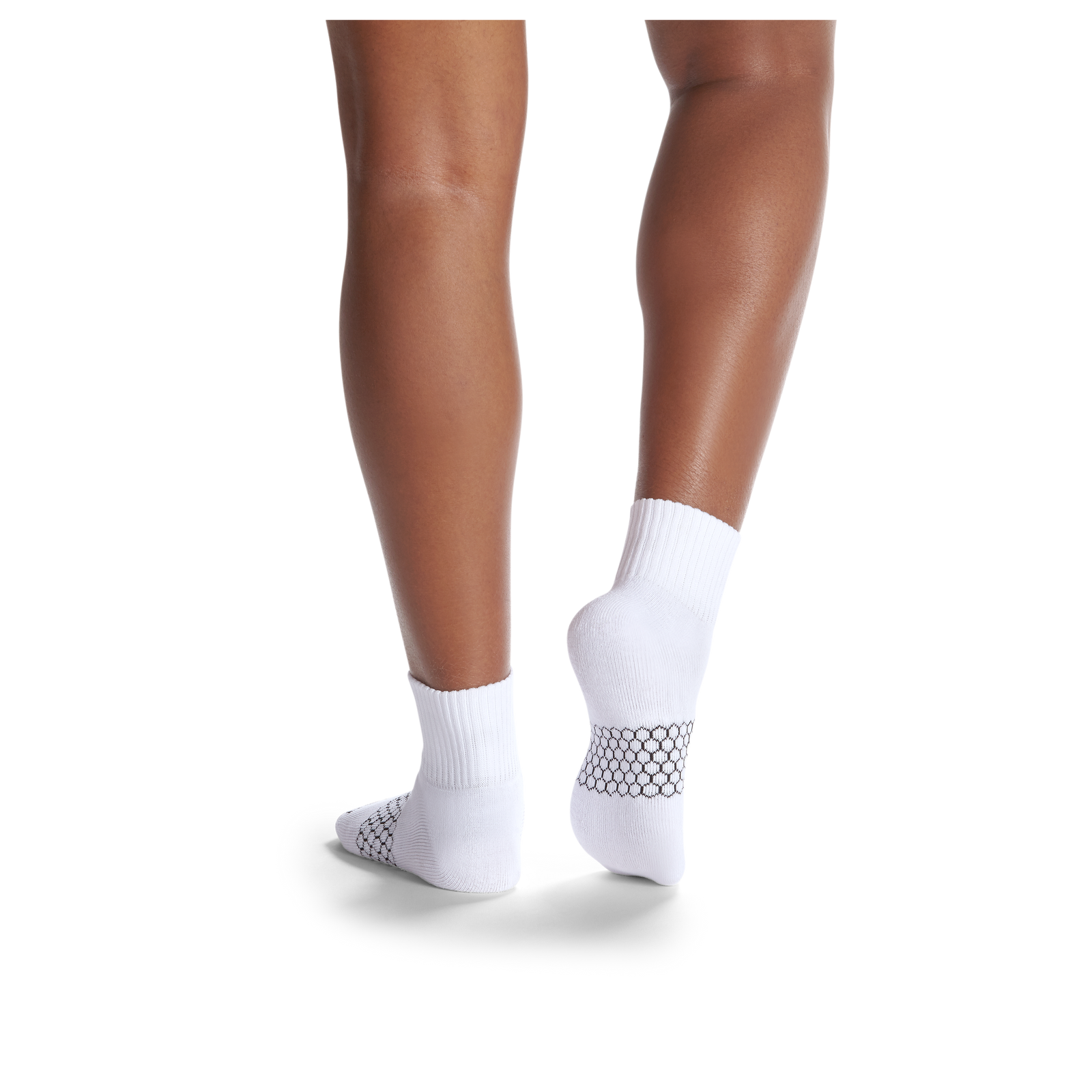 Ribbed Quarter Socks White WO3