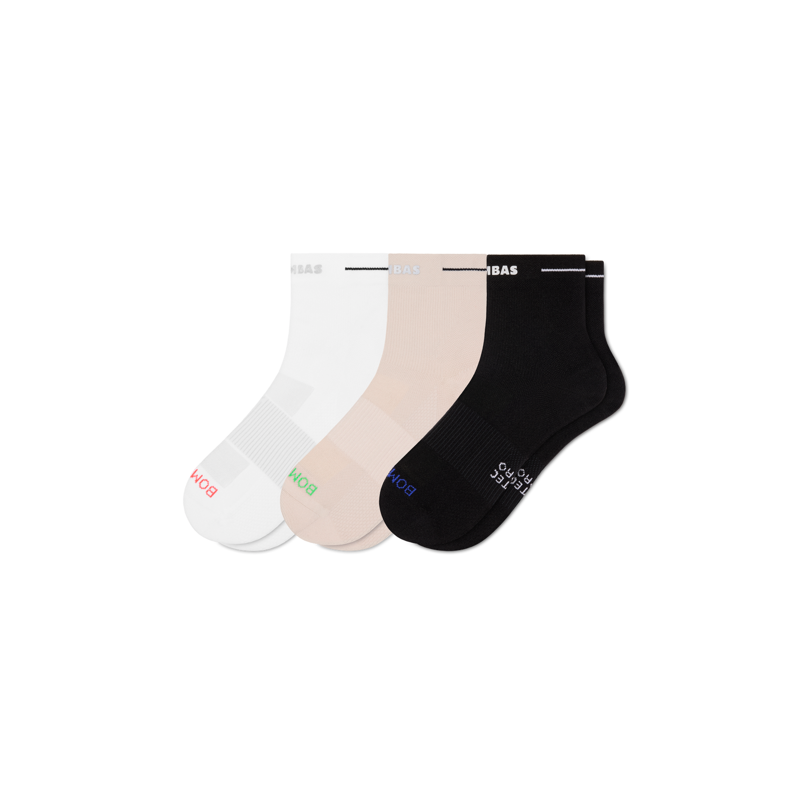 Men's RunPro Quarter Sock 3-Pack - white pebble mix L